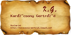 Karácsony Gertrúd névjegykártya